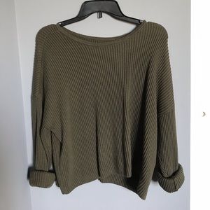 Green cropped sweater